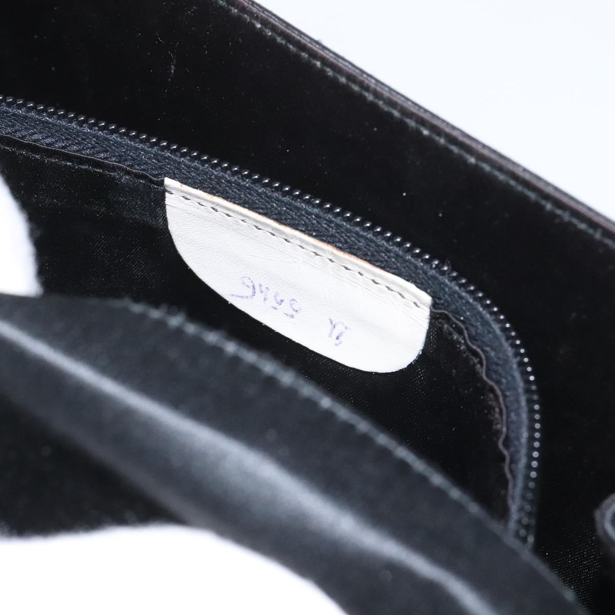 Salvatore Ferragamo Shoulder Bag Satin Black Auth BD949