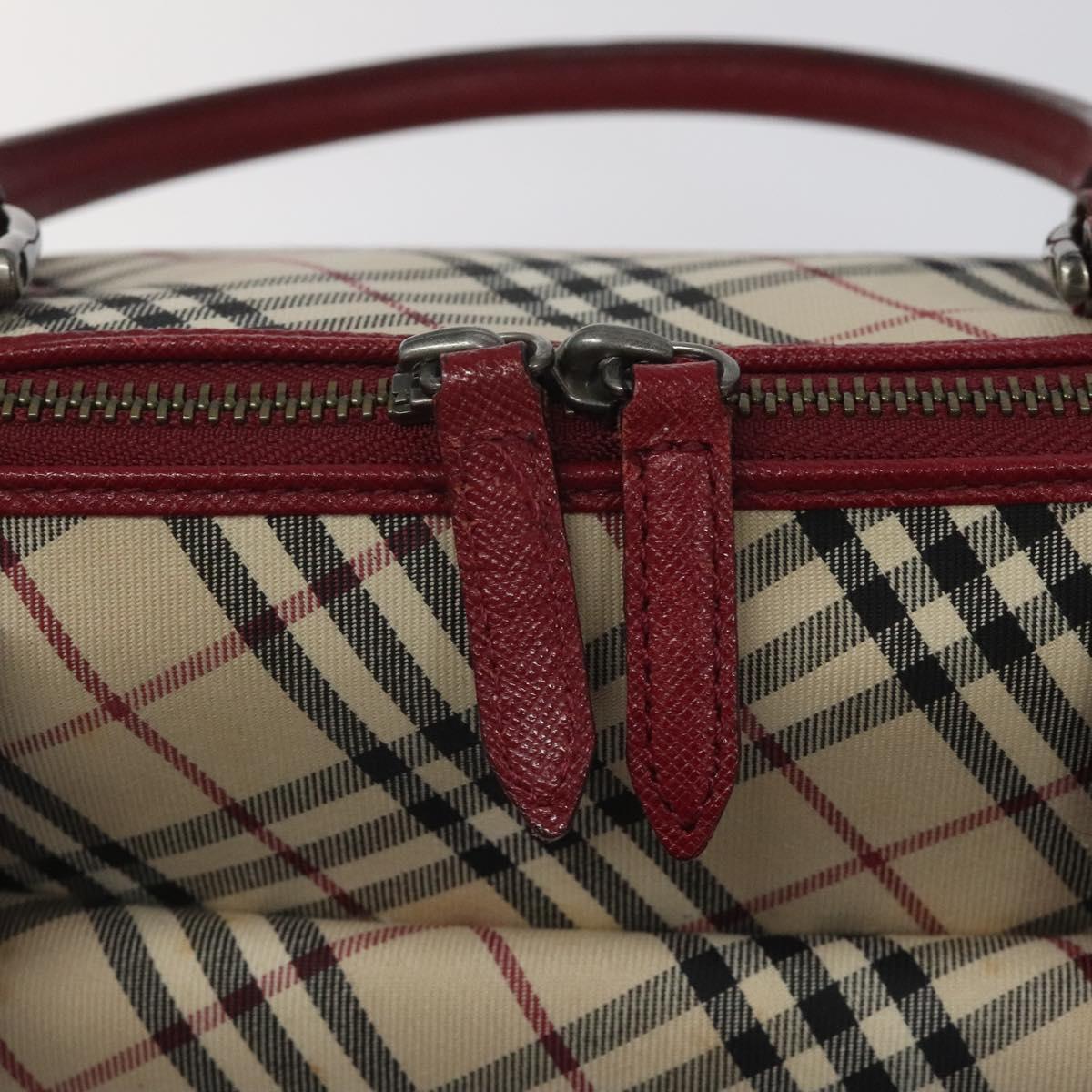 BURBERRY Nova Check Hand Bag Canvas Leather Beige Auth BD953