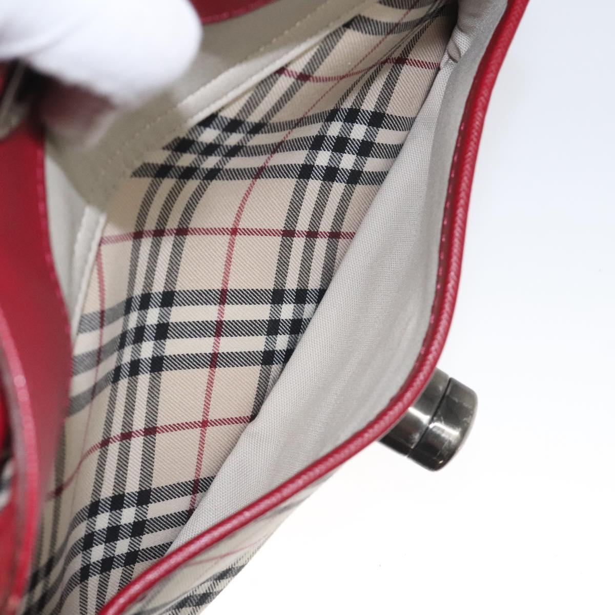 BURBERRY Nova Check Hand Bag Canvas Leather Beige Auth BD953