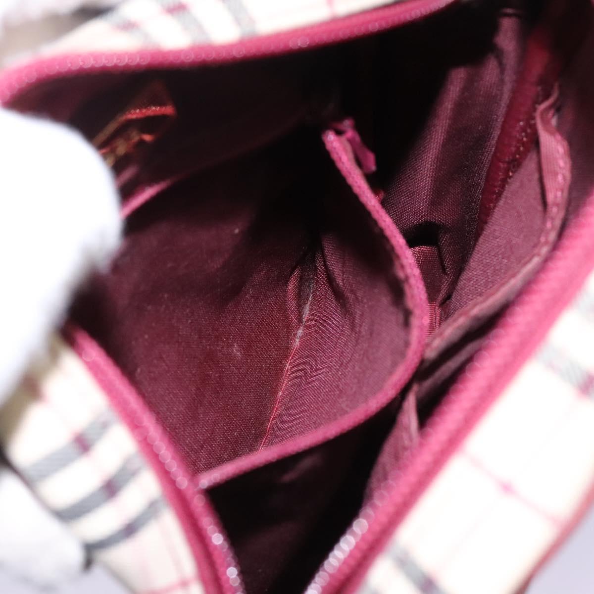 BURBERRY Nova Check Shoulder Bag Canvas Beige Gold Auth BD962