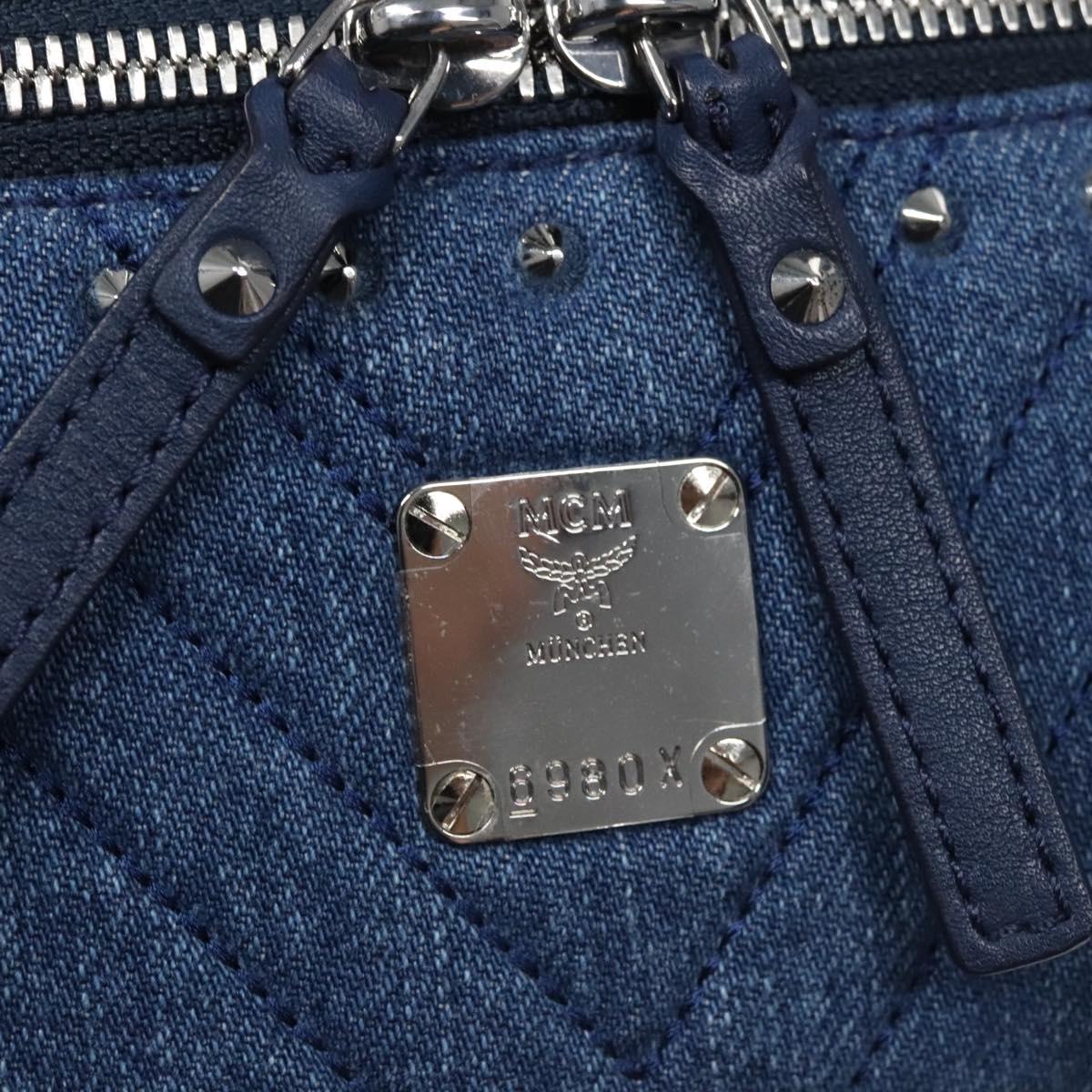 MCM Vanity Pouch Denim 2way Blue Auth BD970V
