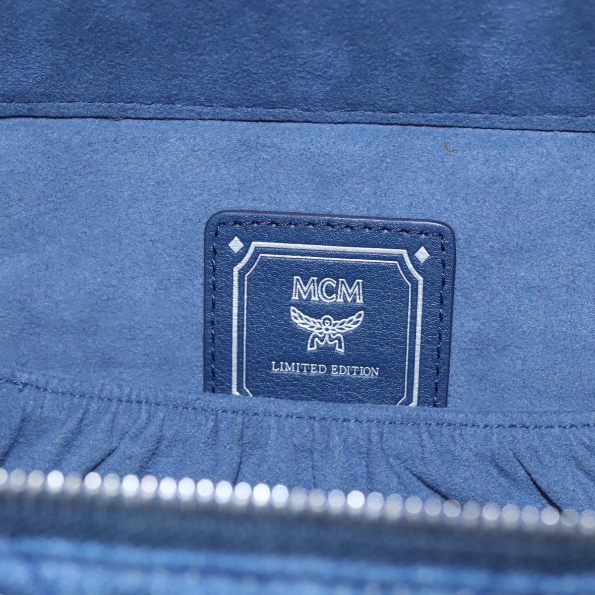 MCM Vanity Pouch Denim 2way Blue Auth BD970V