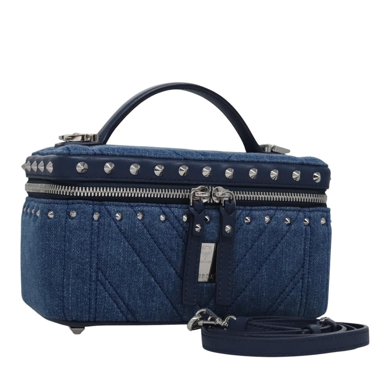 MCM Vanity Pouch Denim 2way Blue Auth BD970V