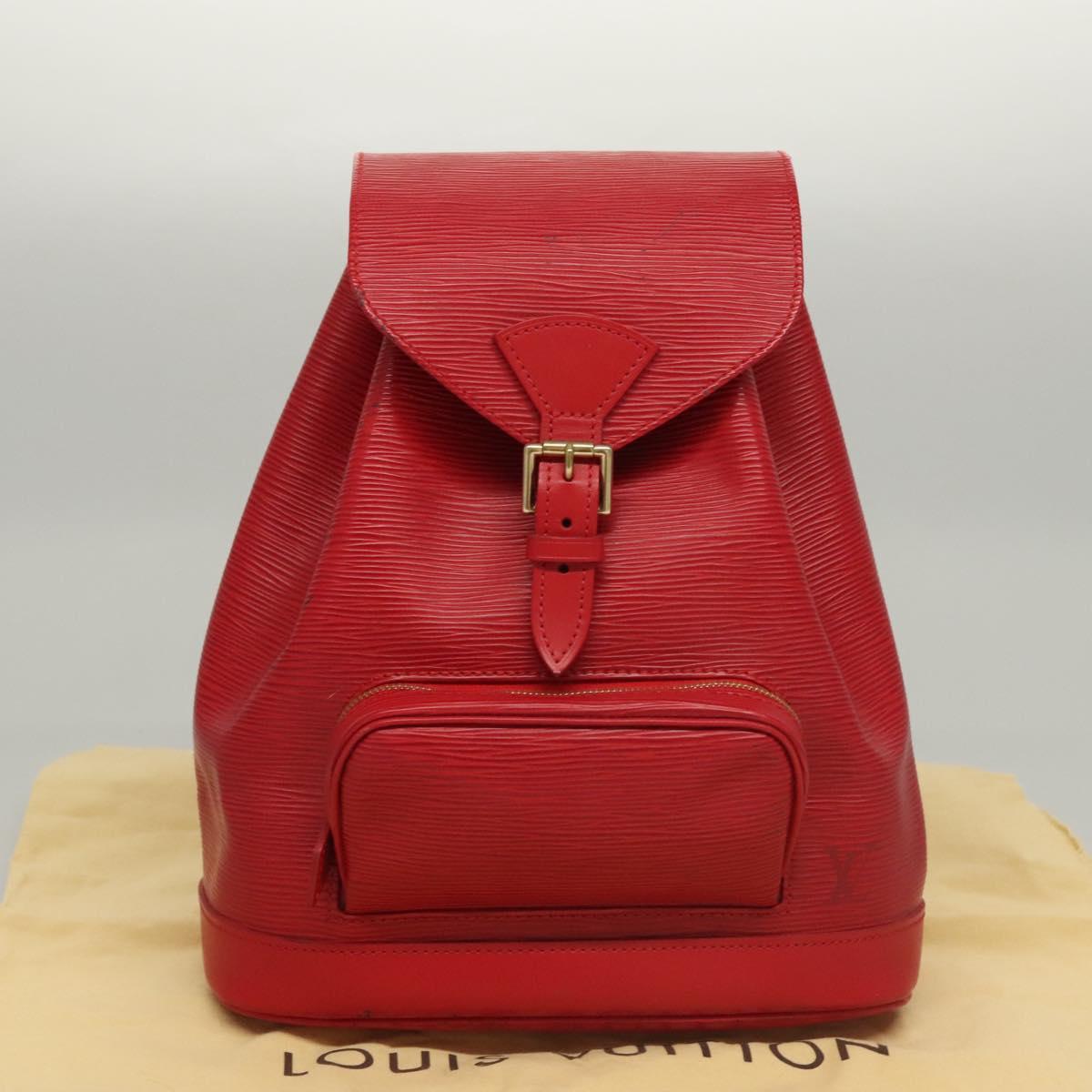 LOUIS VUITTON Epi Montsouris MM Backpack Monaco 700th Red LV Auth BD973SAV
