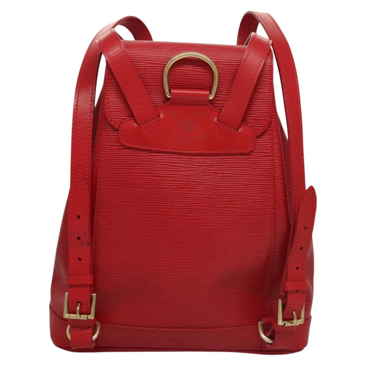 LOUIS VUITTON Epi Montsouris MM Backpack Monaco 700th Red LV Auth BD973SAV