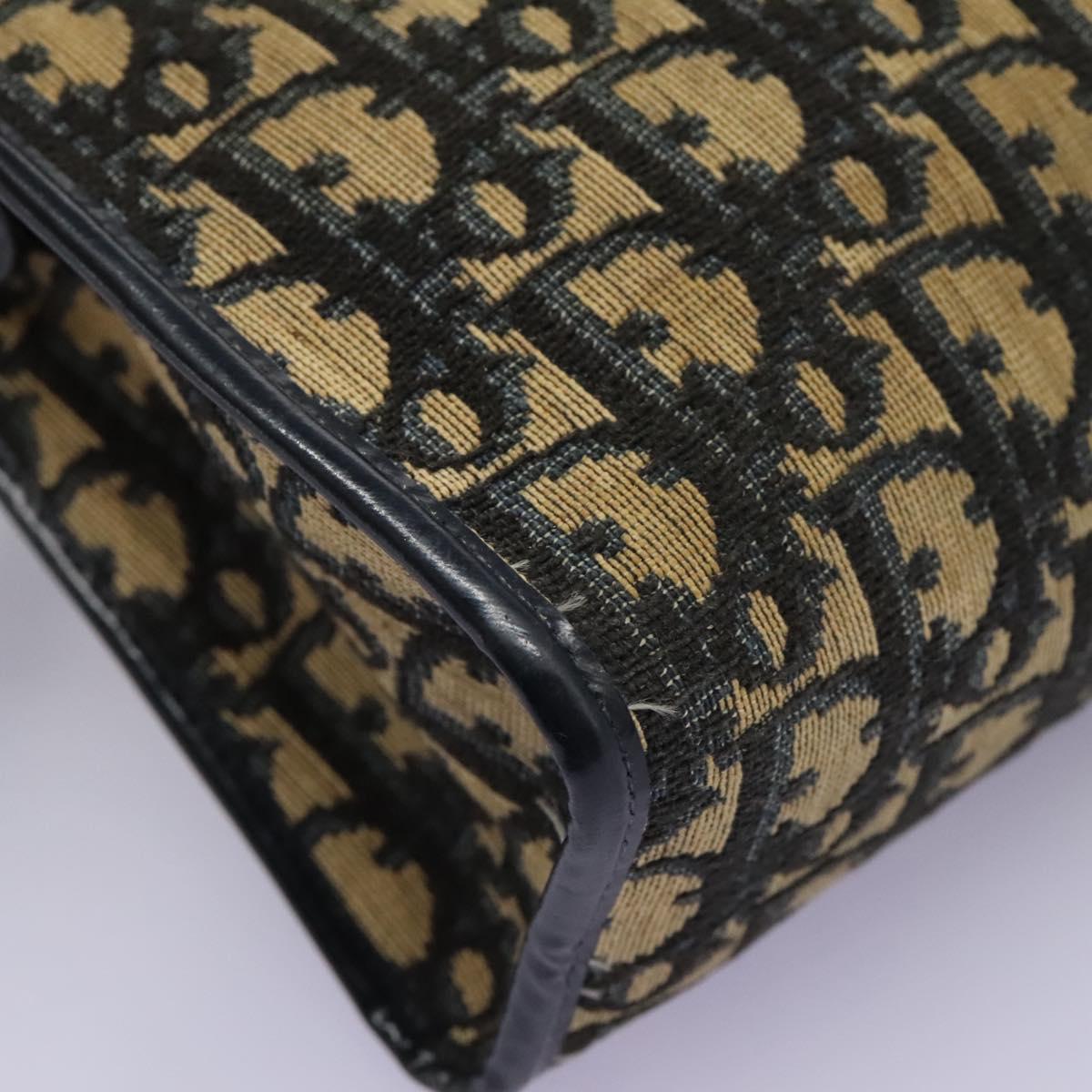 Christian Dior Trotter Canvas Shoulder Bag Navy Auth BD989
