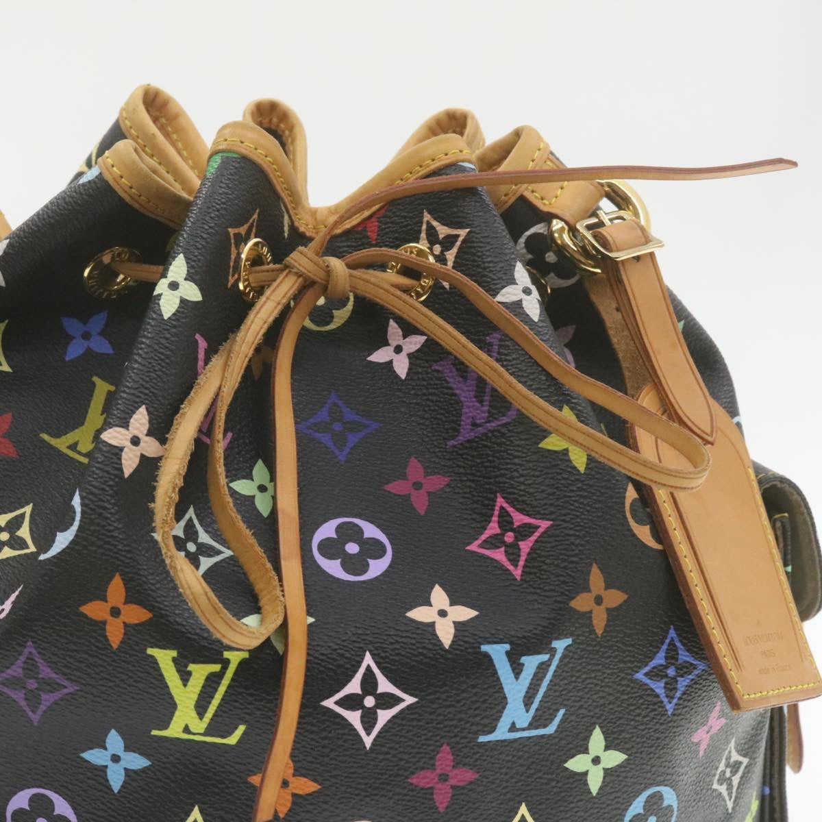 LOUIS VUITTON Monogram Multicolor Noe Shoulder Bag Black M42230 LV Auth am337bSAV