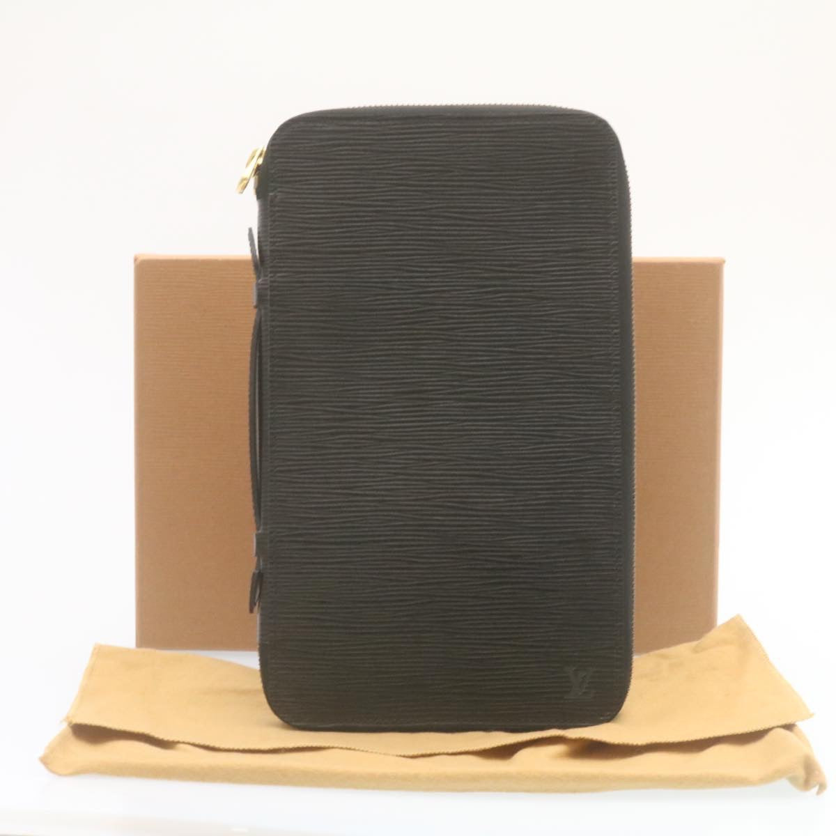 LOUIS VUITTON Epi Travel Case Black LV Auth am447bV