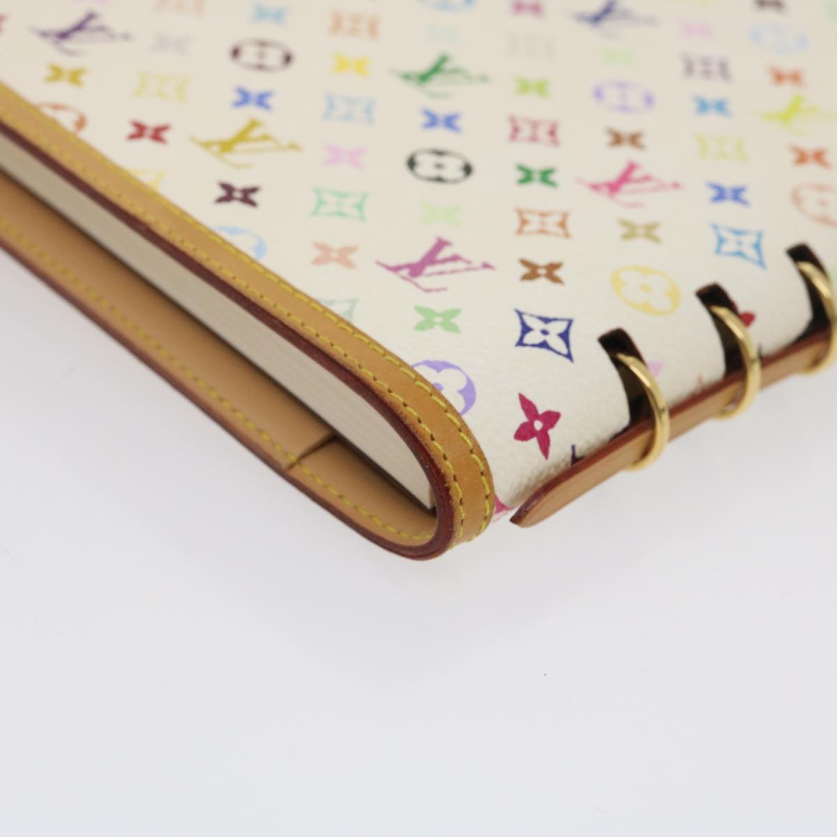 LOUIS VUITTON Monogram Multicolor Vendredi Note Cover Book White LV Auth am474bAV