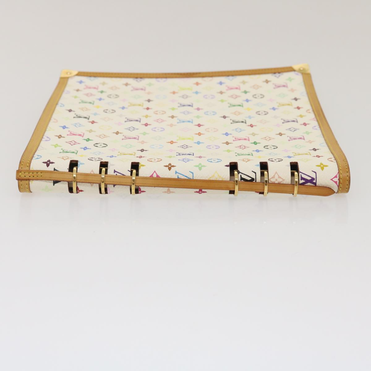 LOUIS VUITTON Monogram Multicolor Vendredi Note Cover Book White LV Auth am474bAV