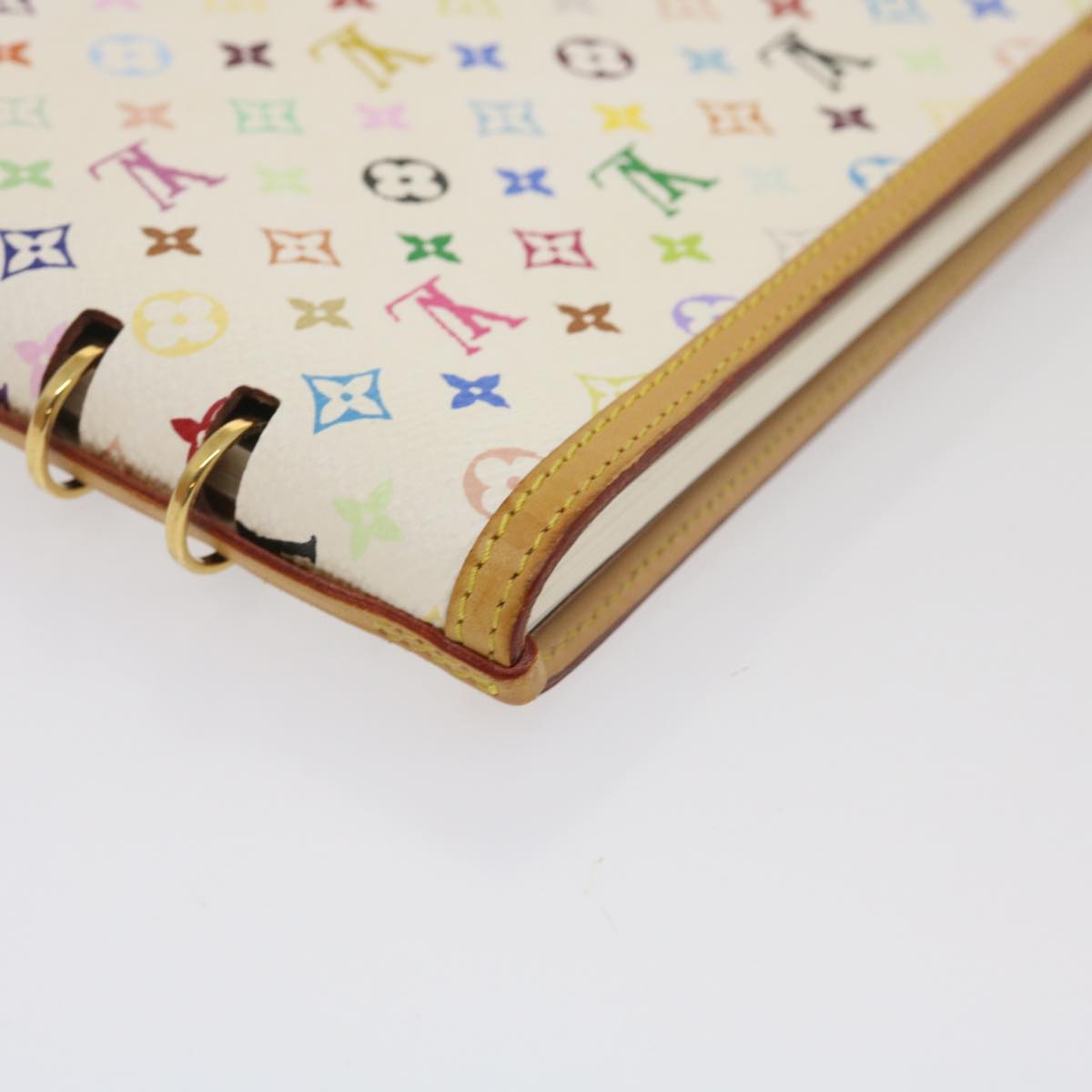 LOUIS VUITTON Monogram Multicolor Vendredi Note Cover Book White LV Auth am474bAV