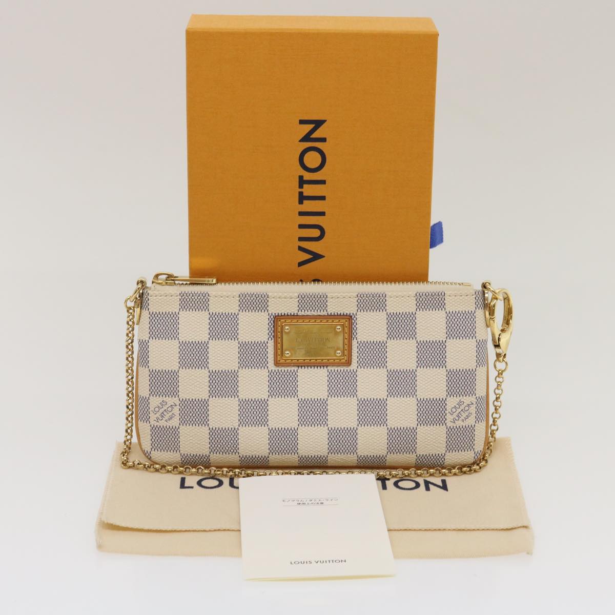 LOUIS VUITTON Damier Azur Pochette Mira MM Accessory Pouch N60027 LV am478bSAM