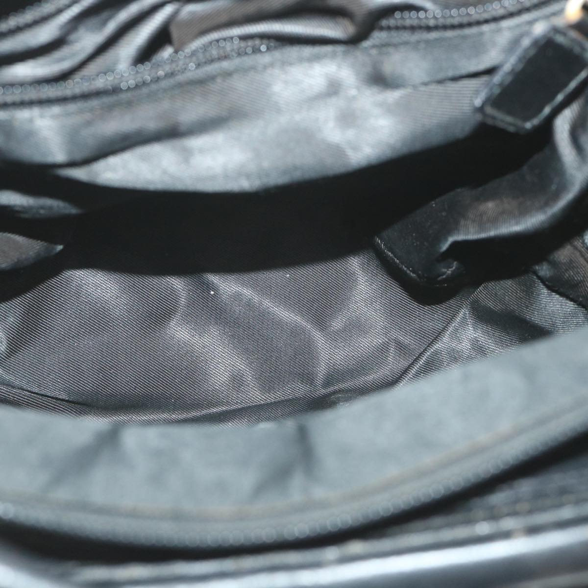 CELINE Shoulder Bag Nylon Black Auth bs10094