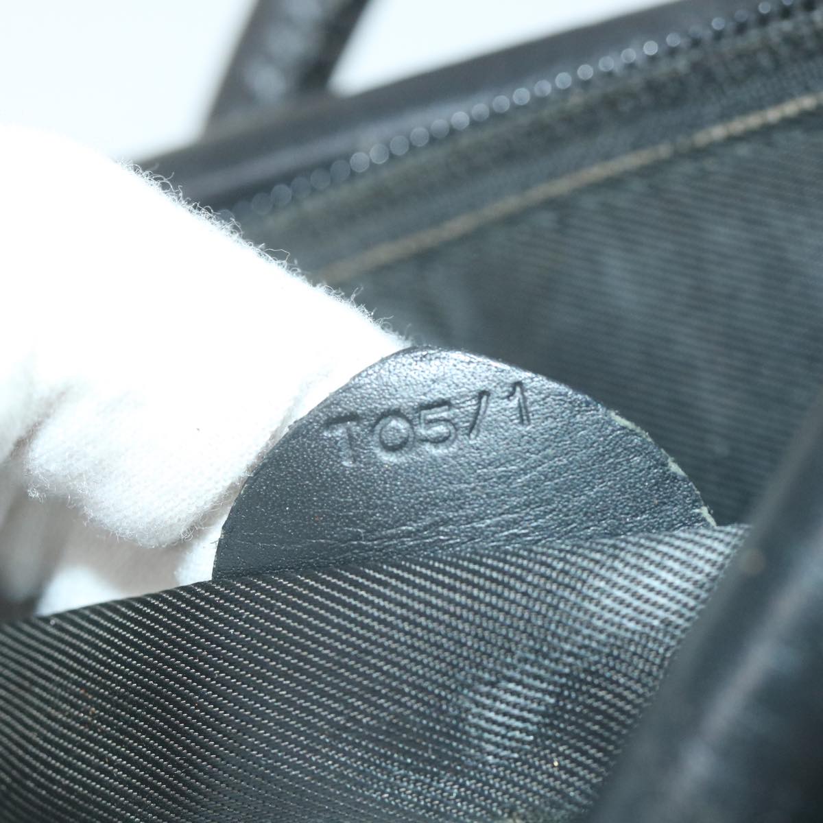 CELINE Shoulder Bag Nylon Black Auth bs10094