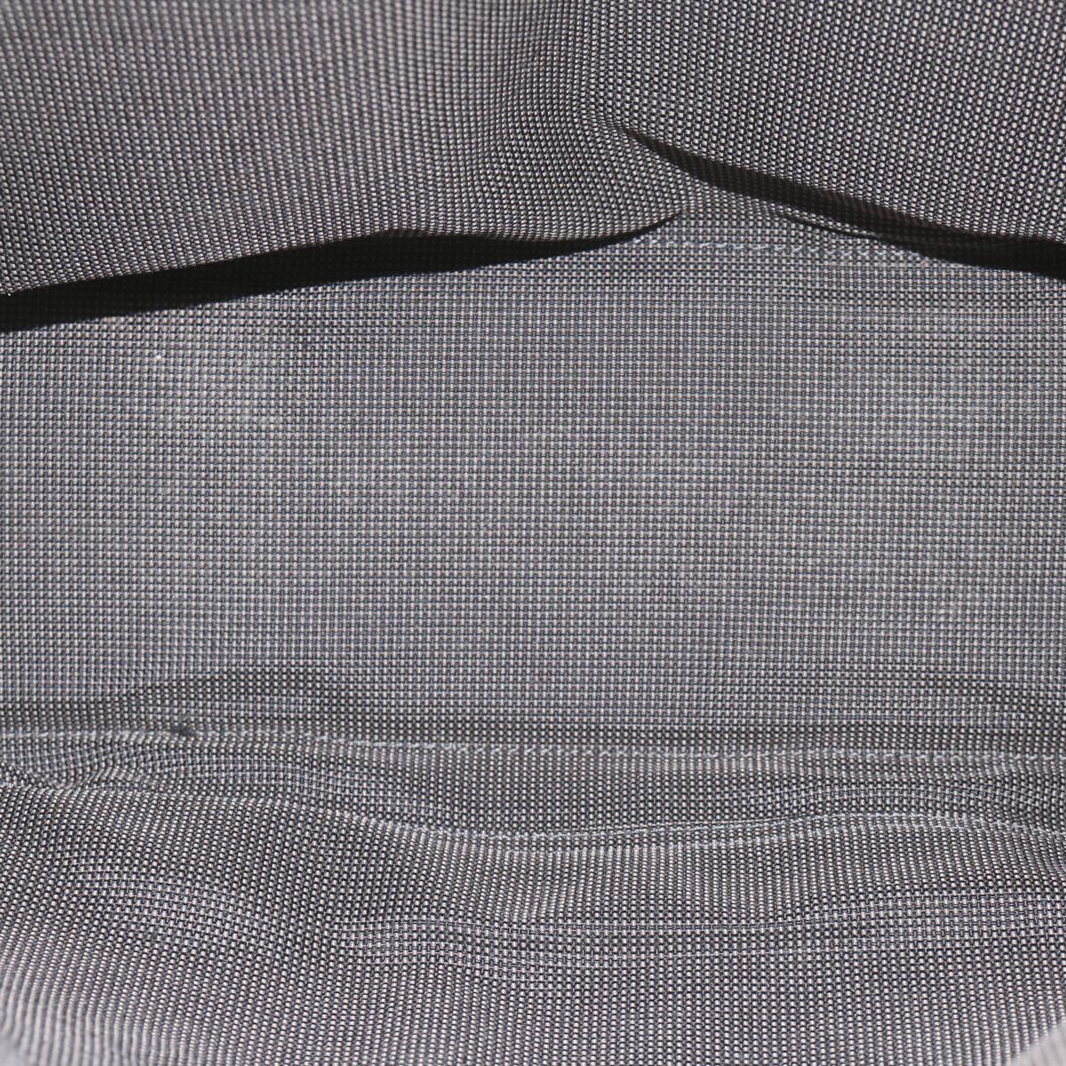 HERMES Her Line Hand Bag Canvas Gray Auth bs10538