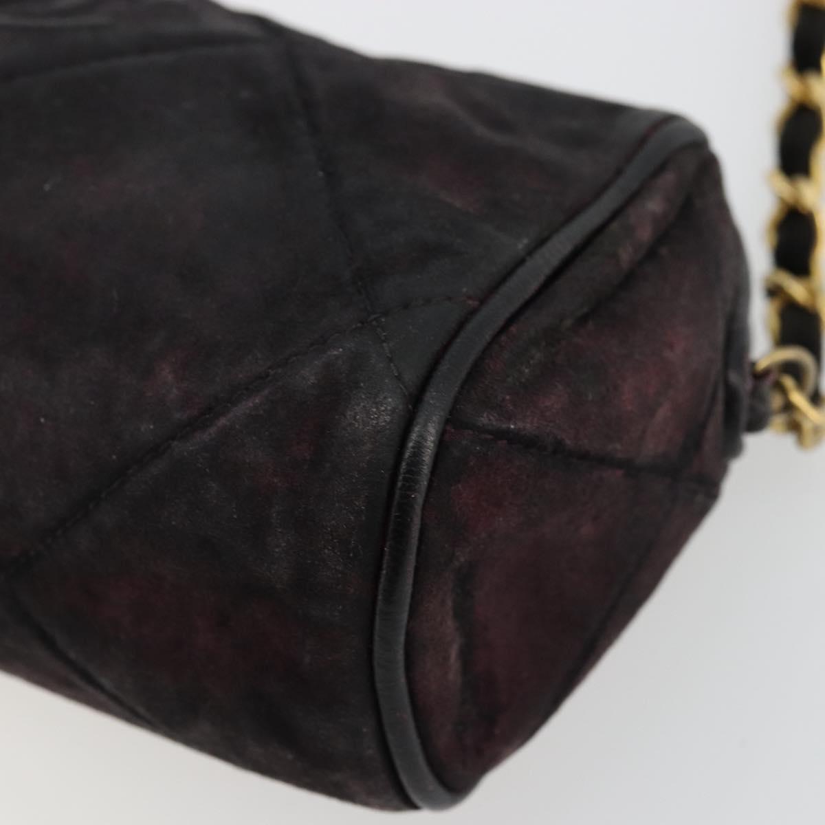 CHANEL Chain Shoulder Bag Suede Purple CC Auth bs10550