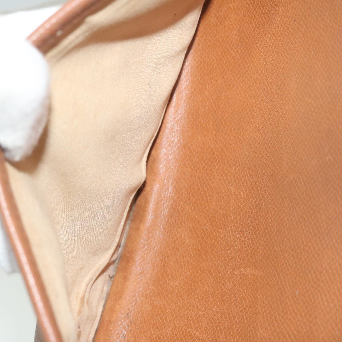HERMES Noumea Shoulder Bag Leather Brown Auth bs10684