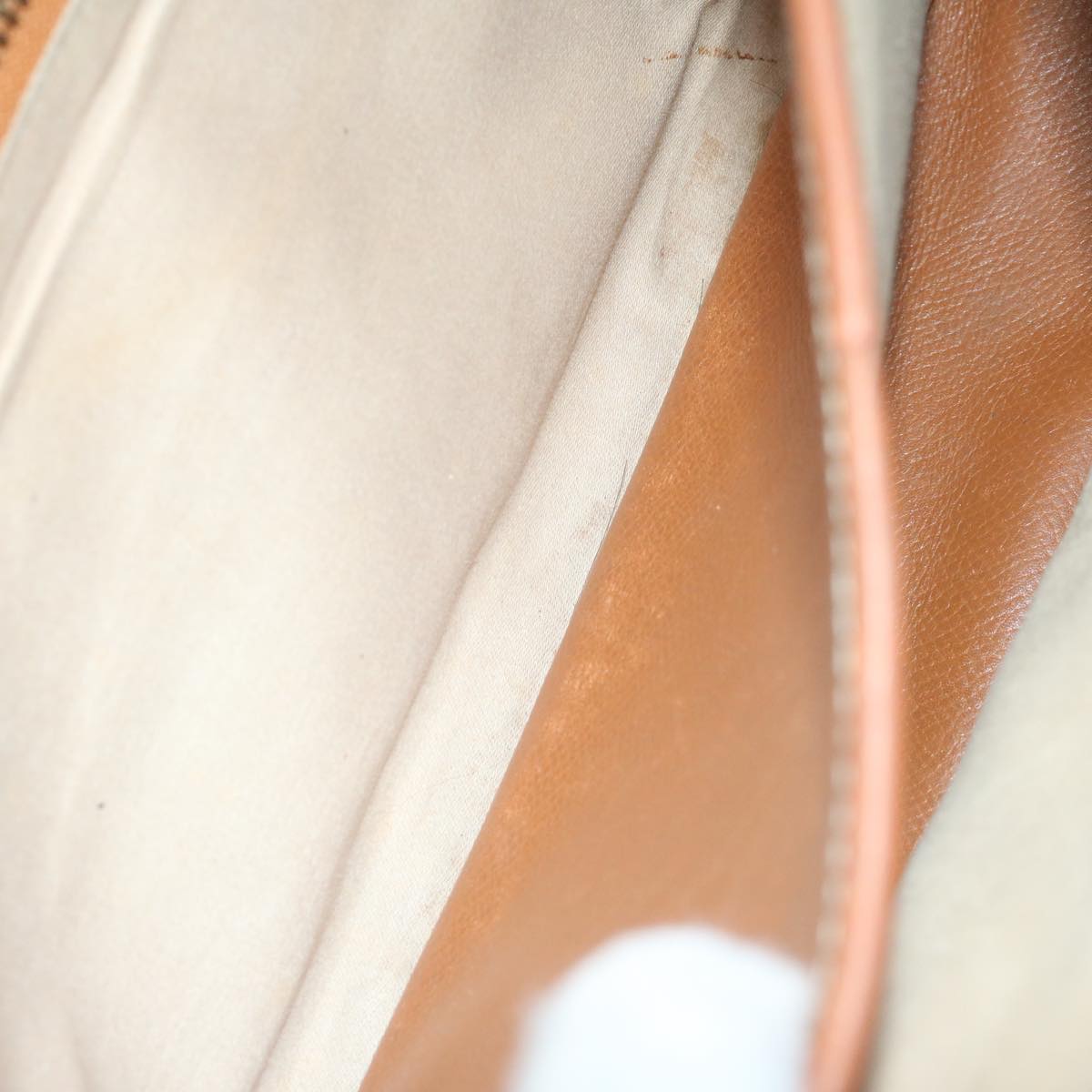 HERMES Noumea Shoulder Bag Leather Brown Auth bs10684