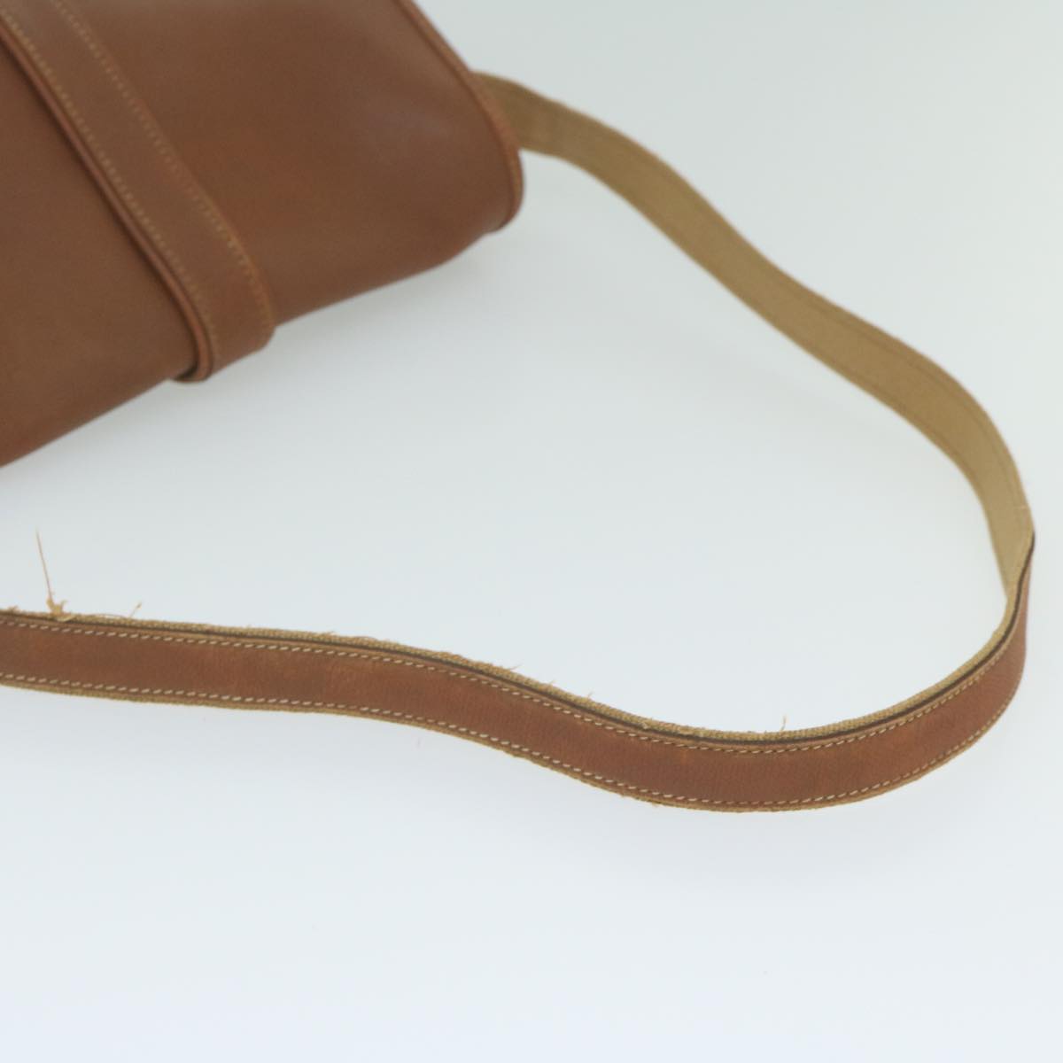 HERMES Noumea Shoulder Bag Leather Brown Auth bs10684