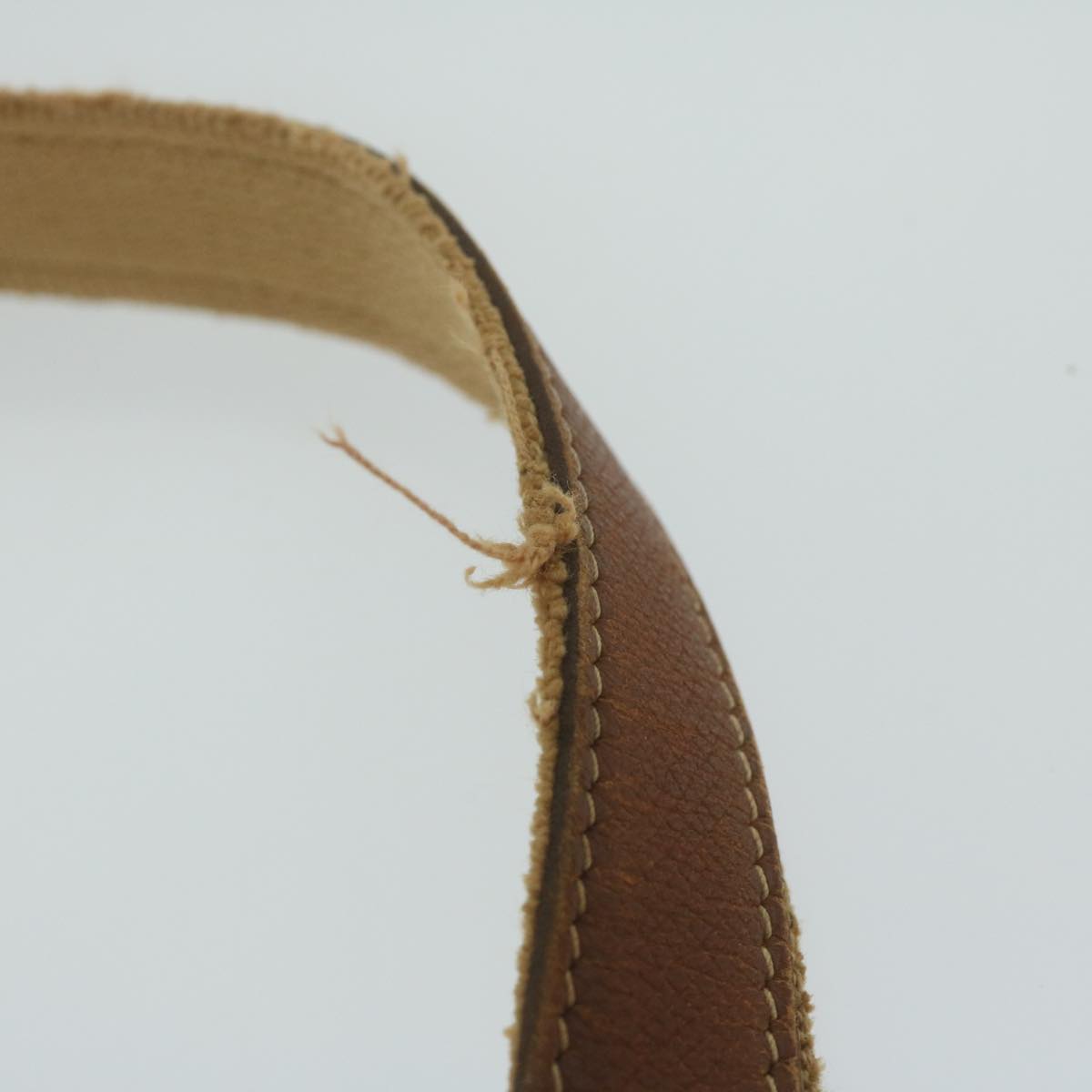 HERMES Noumea Shoulder Bag Leather Brown Auth bs10684