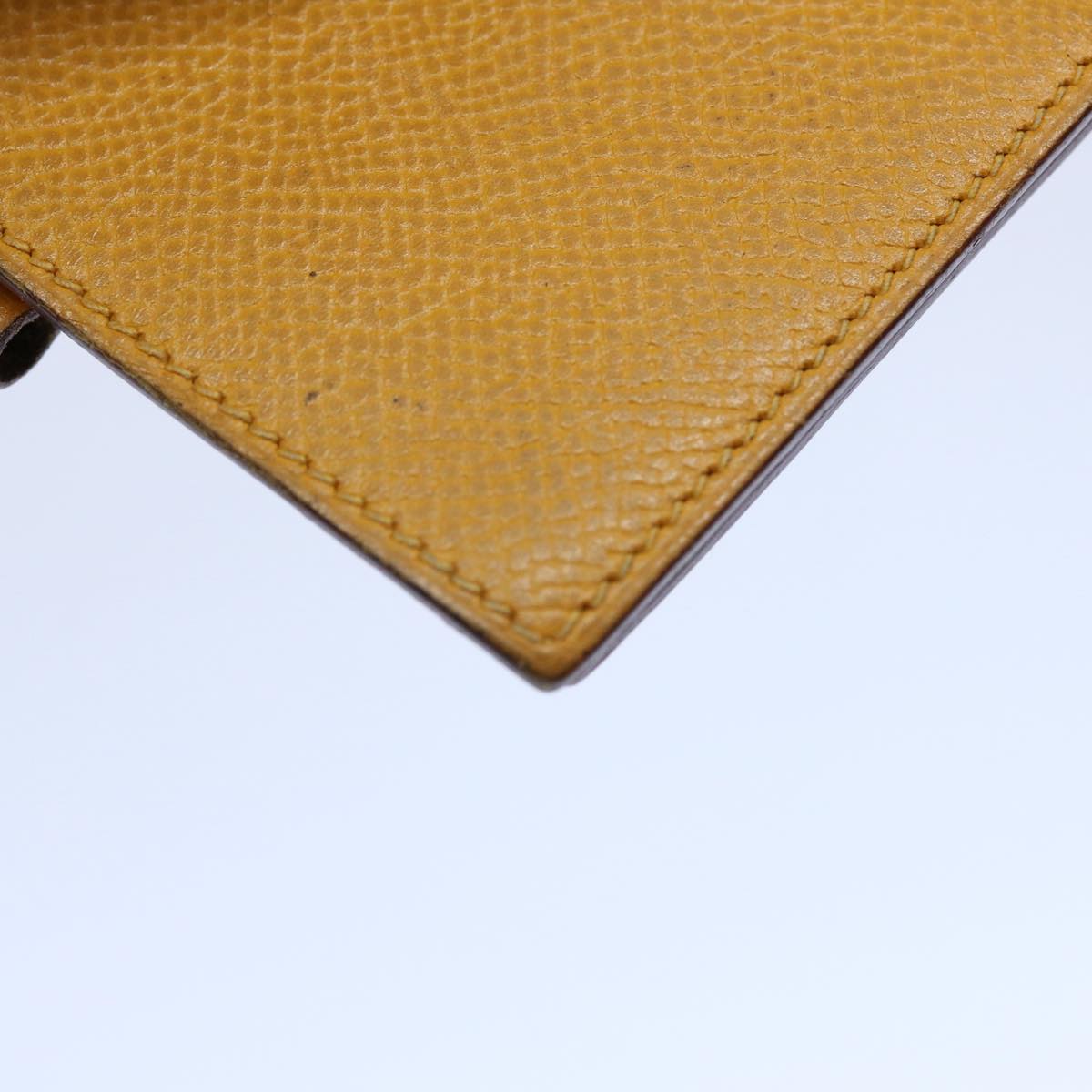 HERMES Agenda Day Planner Cover Leather Yellow Auth bs10919