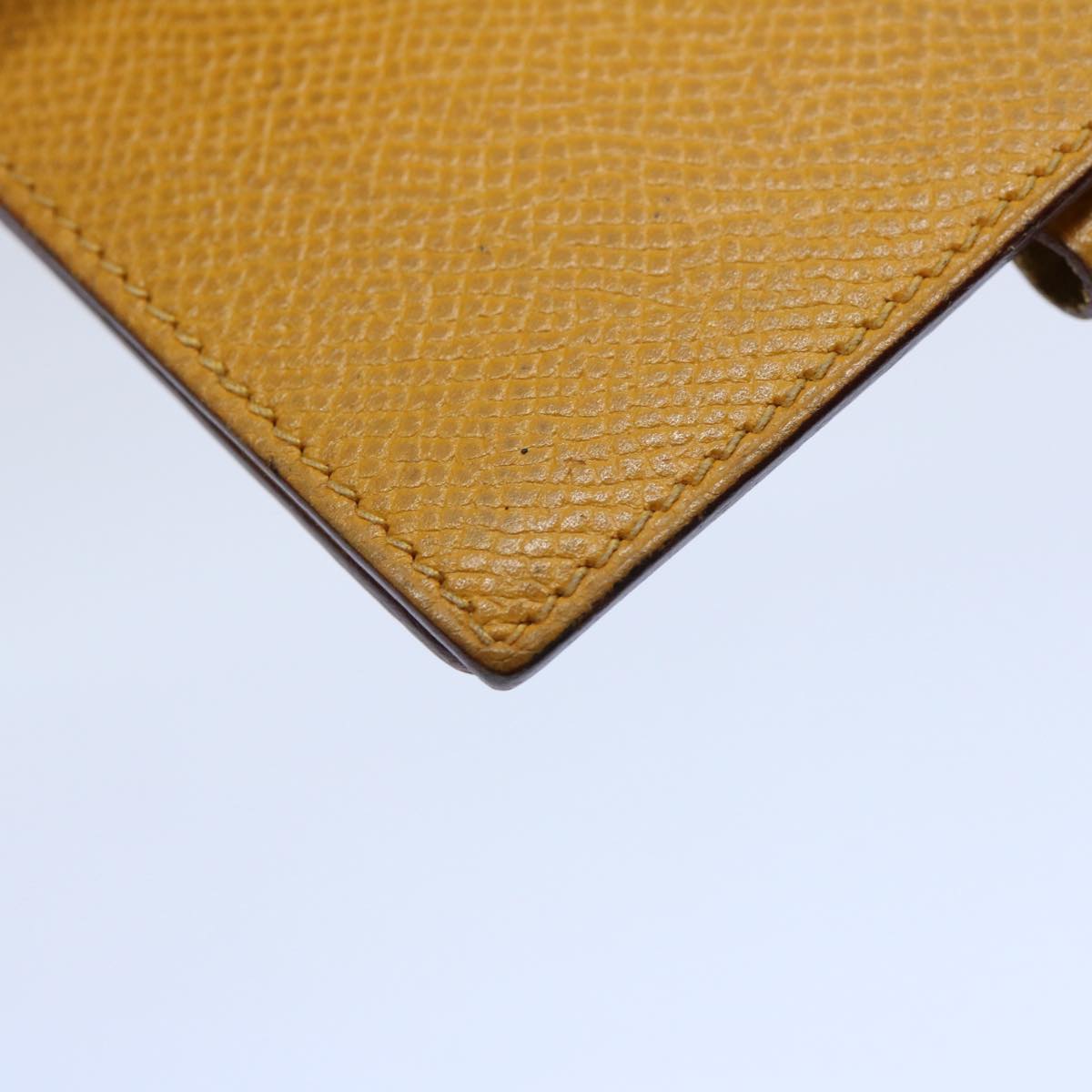 HERMES Agenda Day Planner Cover Leather Yellow Auth bs10919