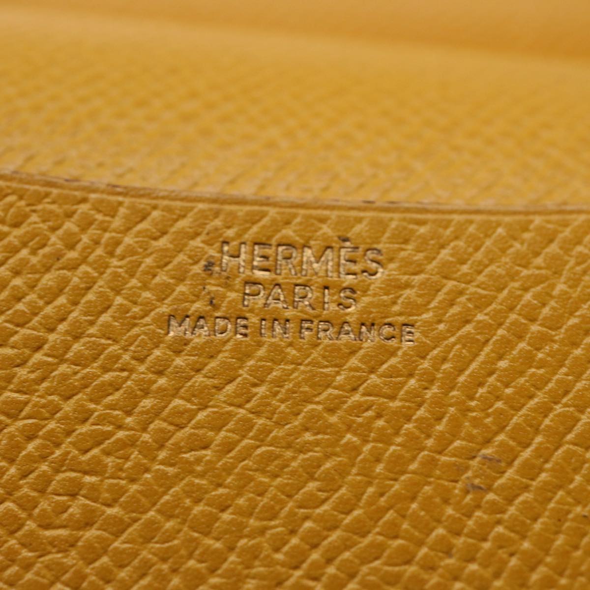 HERMES Agenda Day Planner Cover Leather Yellow Auth bs10919