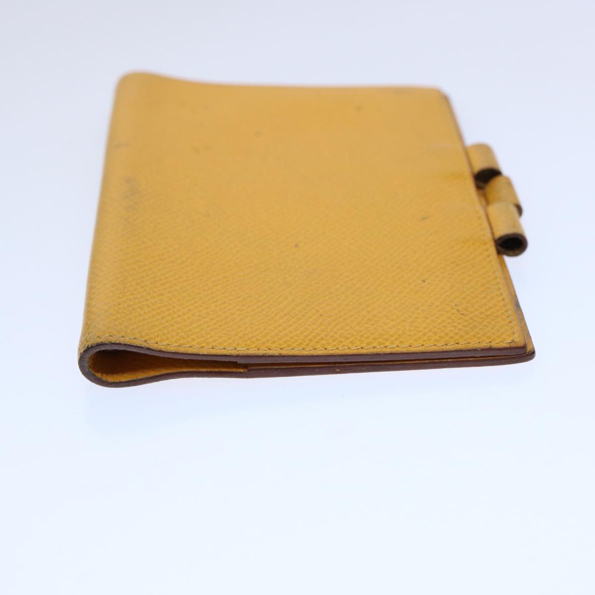 HERMES Agenda Day Planner Cover Leather Yellow Auth bs10919