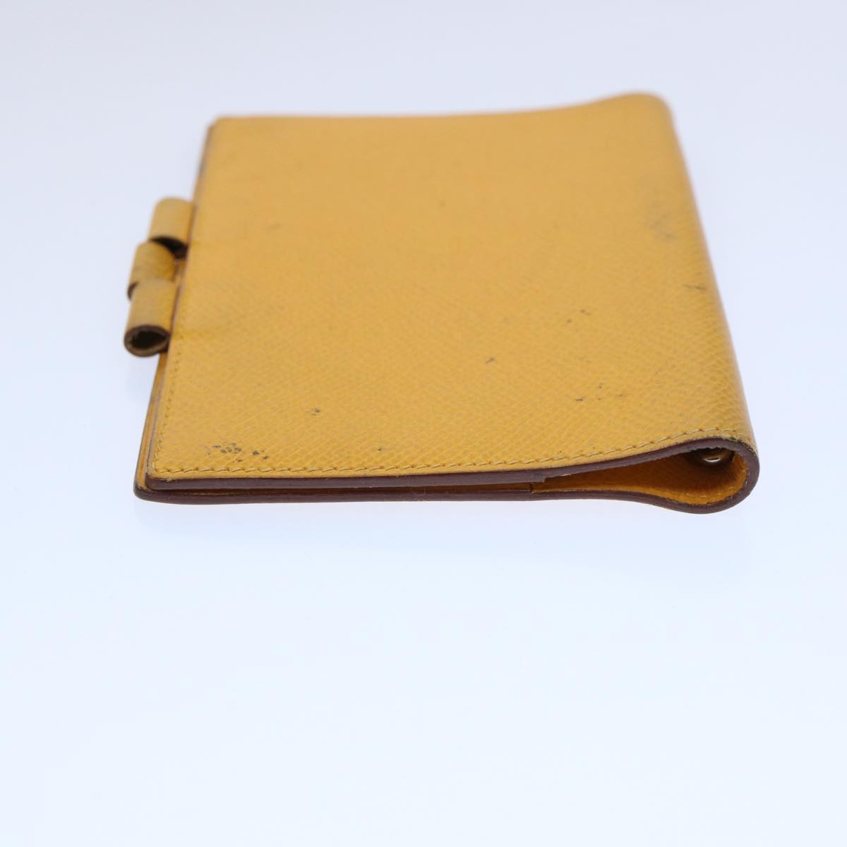 HERMES Agenda Day Planner Cover Leather Yellow Auth bs10919