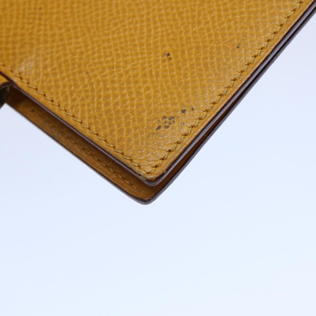 HERMES Agenda Day Planner Cover Leather Yellow Auth bs10919