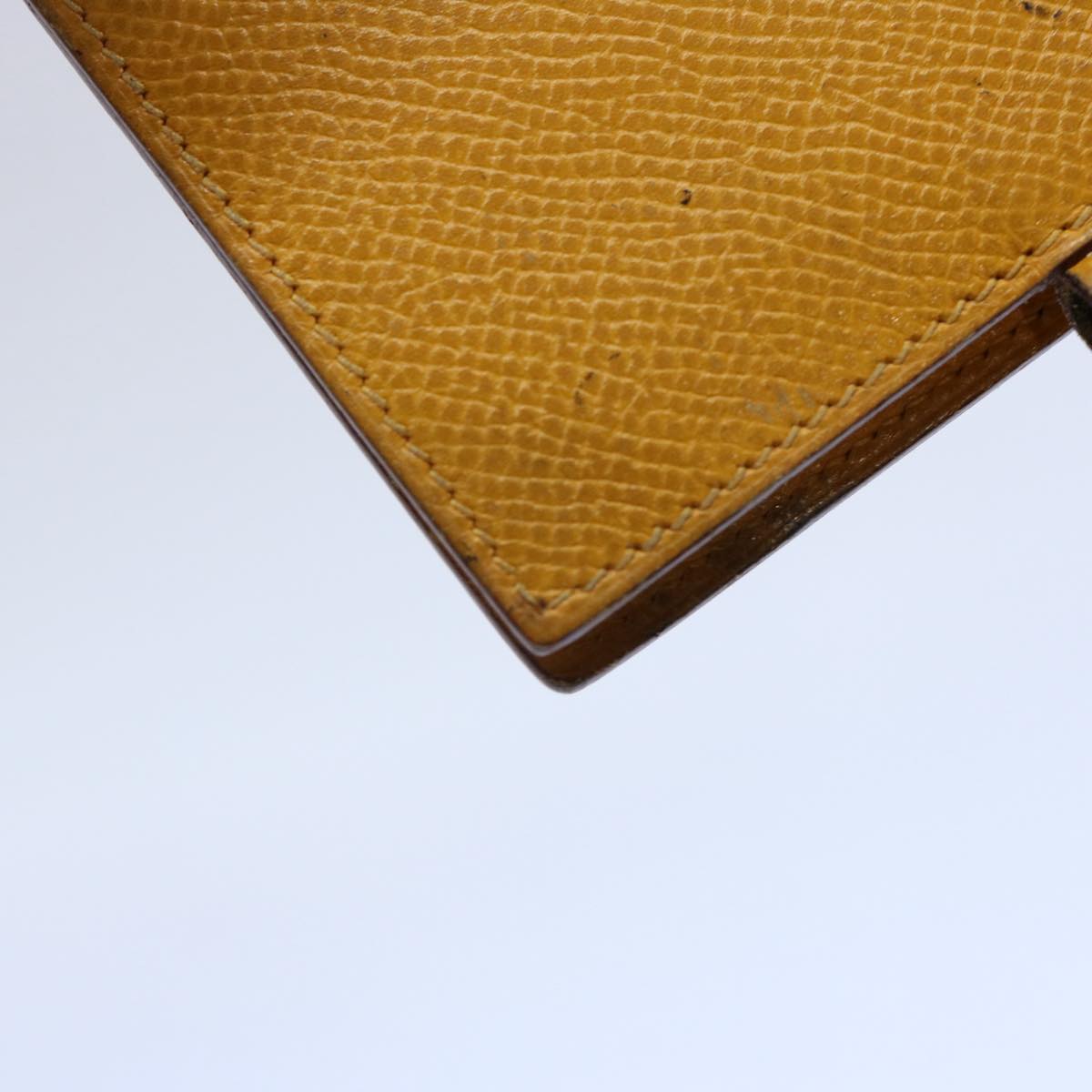 HERMES Agenda Day Planner Cover Leather Yellow Auth bs10919