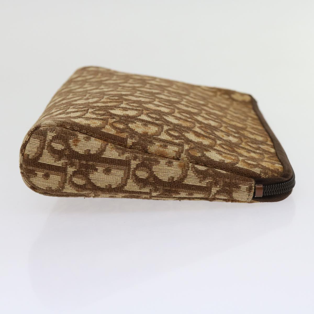 Christian Dior Trotter Canvas Pouch 2 Set Brown Beige Auth bs11092