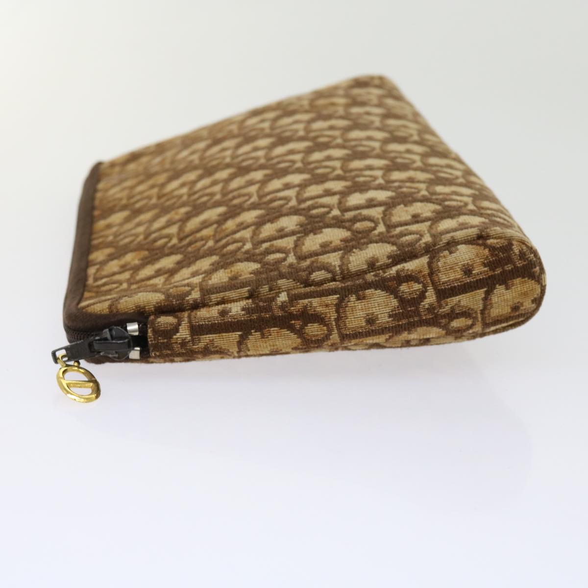 Christian Dior Trotter Canvas Pouch 2 Set Brown Beige Auth bs11092
