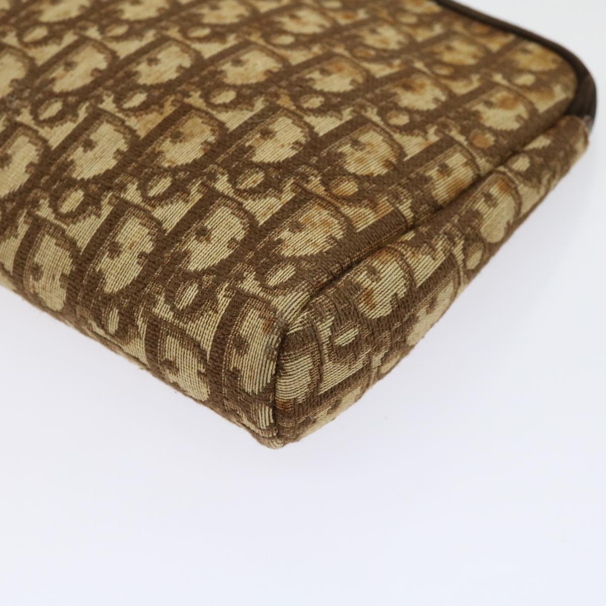Christian Dior Trotter Canvas Pouch 2 Set Brown Beige Auth bs11092