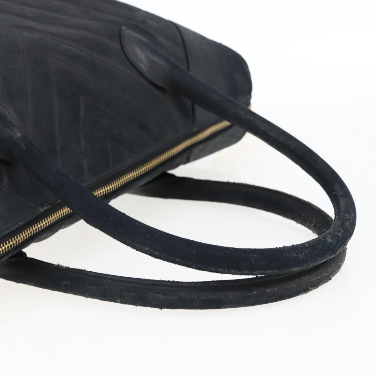 CHANEL Hand Bag Lamb Skin Black Gold CC Auth bs11142