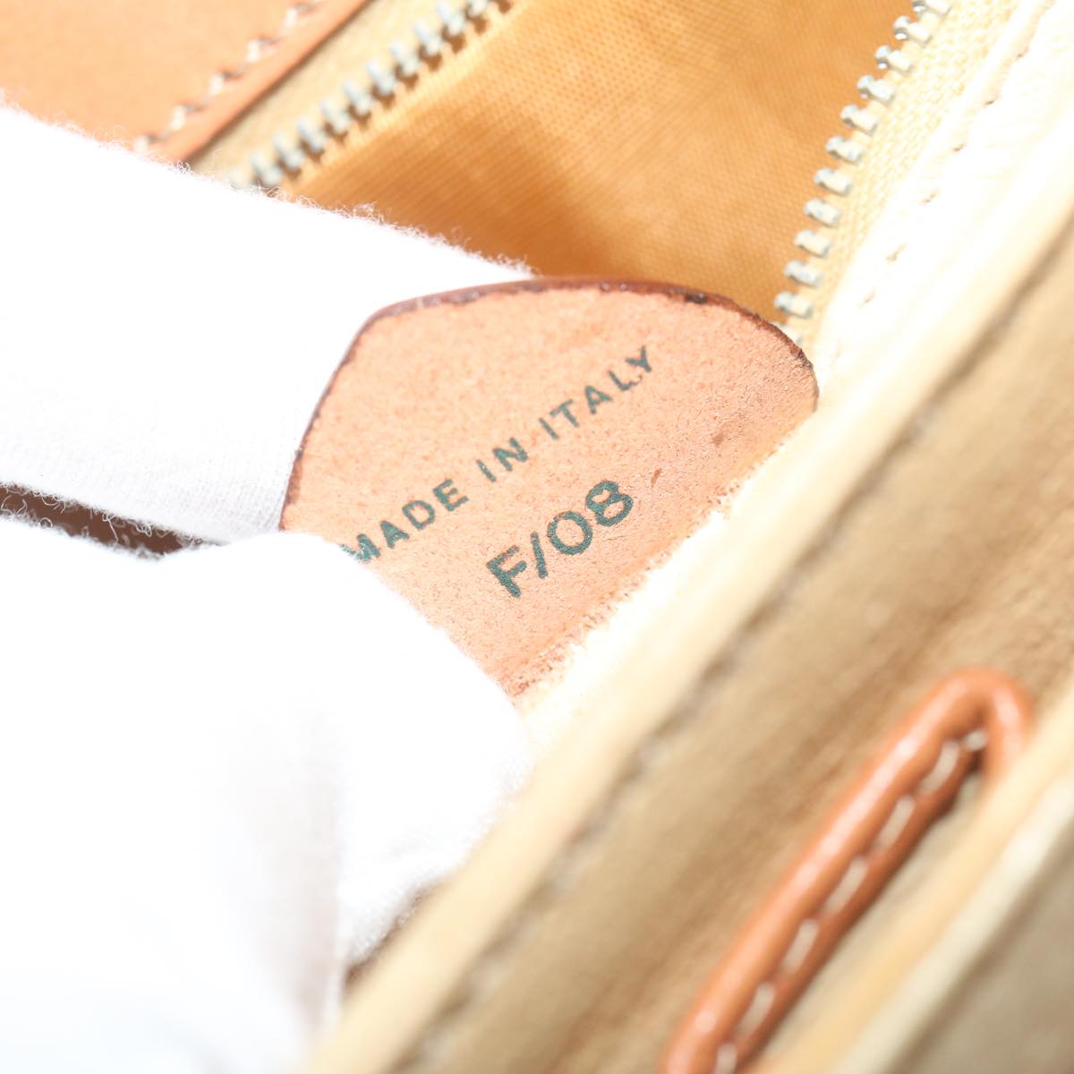 CELINE Macadam Canvas Hand Bag Beige Auth bs11411