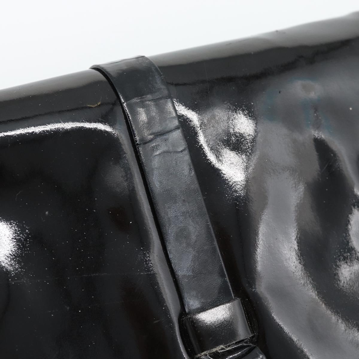 CELINE Shoulder Bag Patent leather Black Auth bs11429