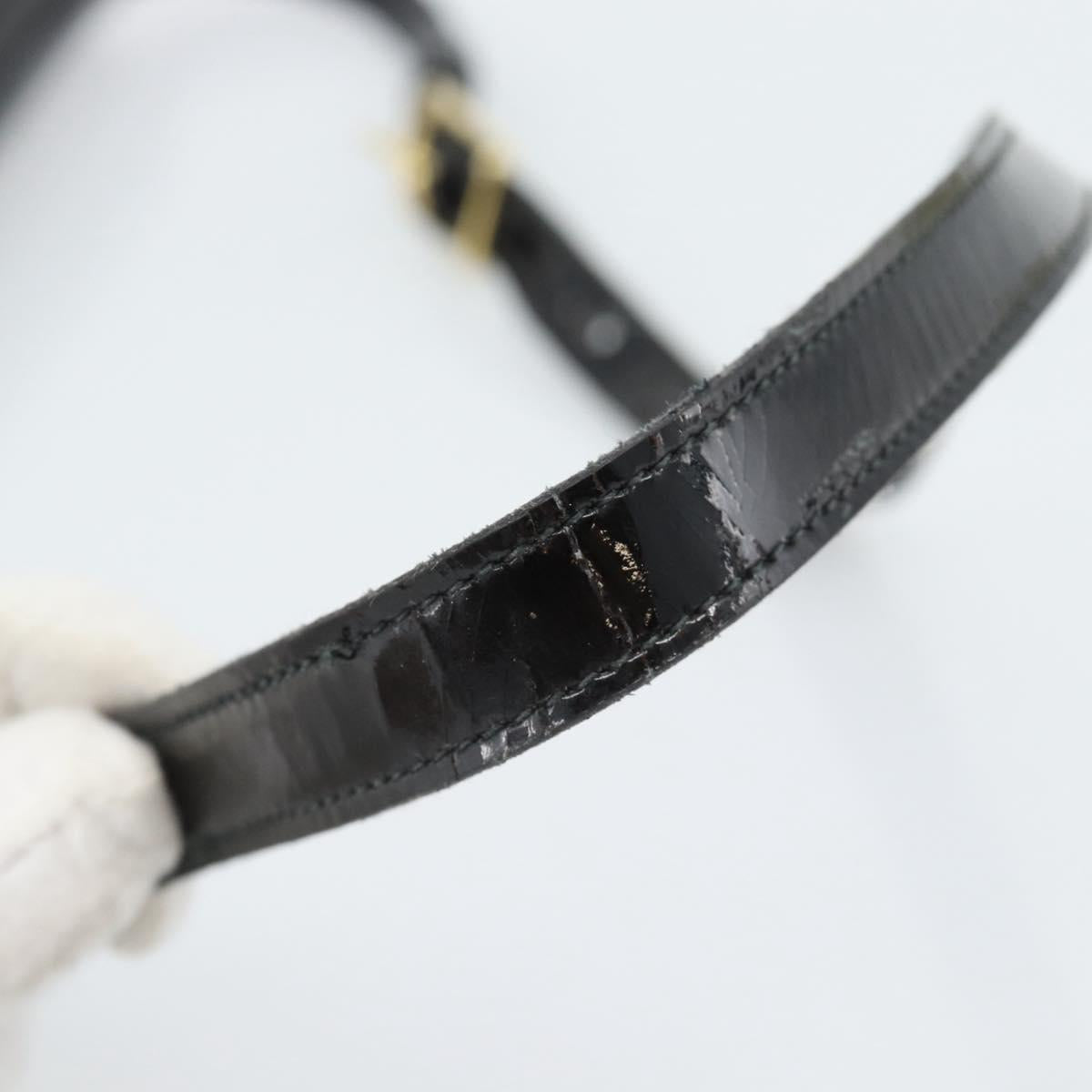 CELINE Shoulder Bag Patent leather Black Auth bs11429