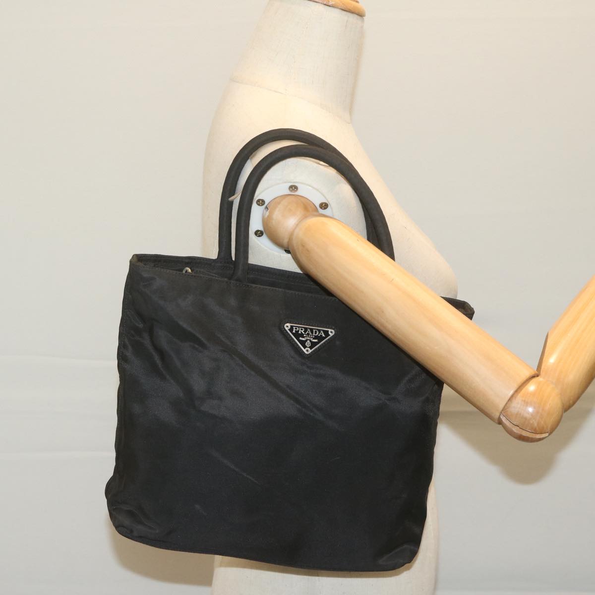 PRADA Hand Bag Nylon Black Auth bs11557