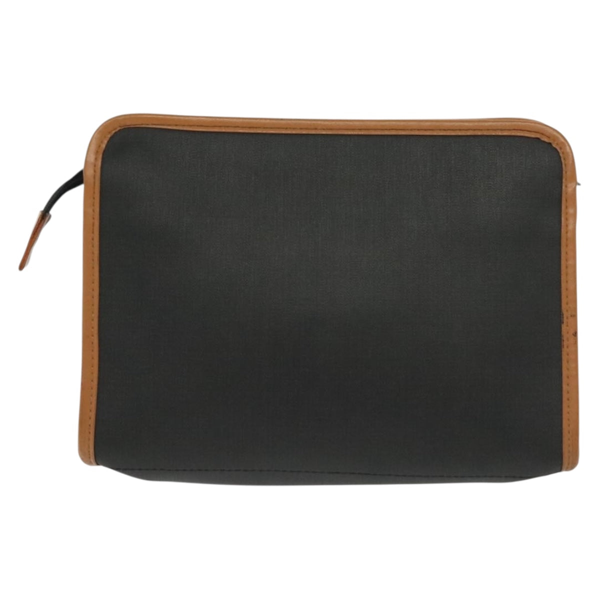 Christian Dior Clutch Bag PVC Canvas Black Auth bs11617