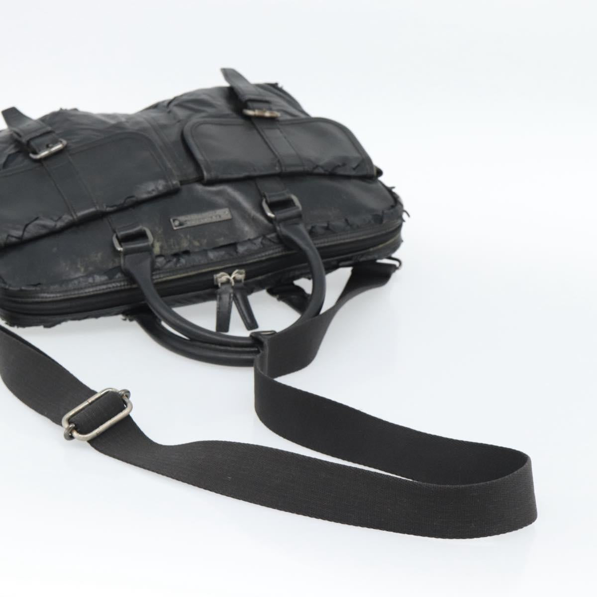 Burberrys Shoulder Bag Leather Black Auth bs11672