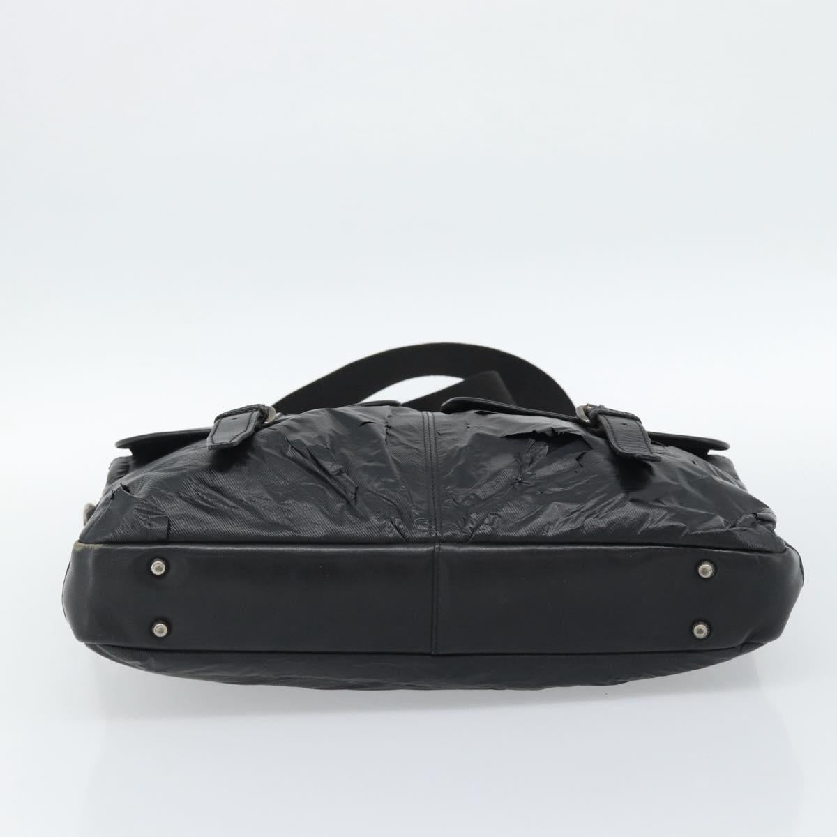 Burberrys Shoulder Bag Leather Black Auth bs11672