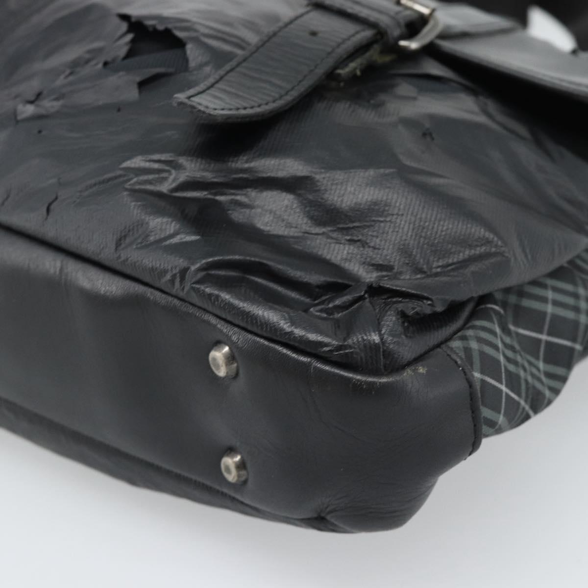 Burberrys Shoulder Bag Leather Black Auth bs11672