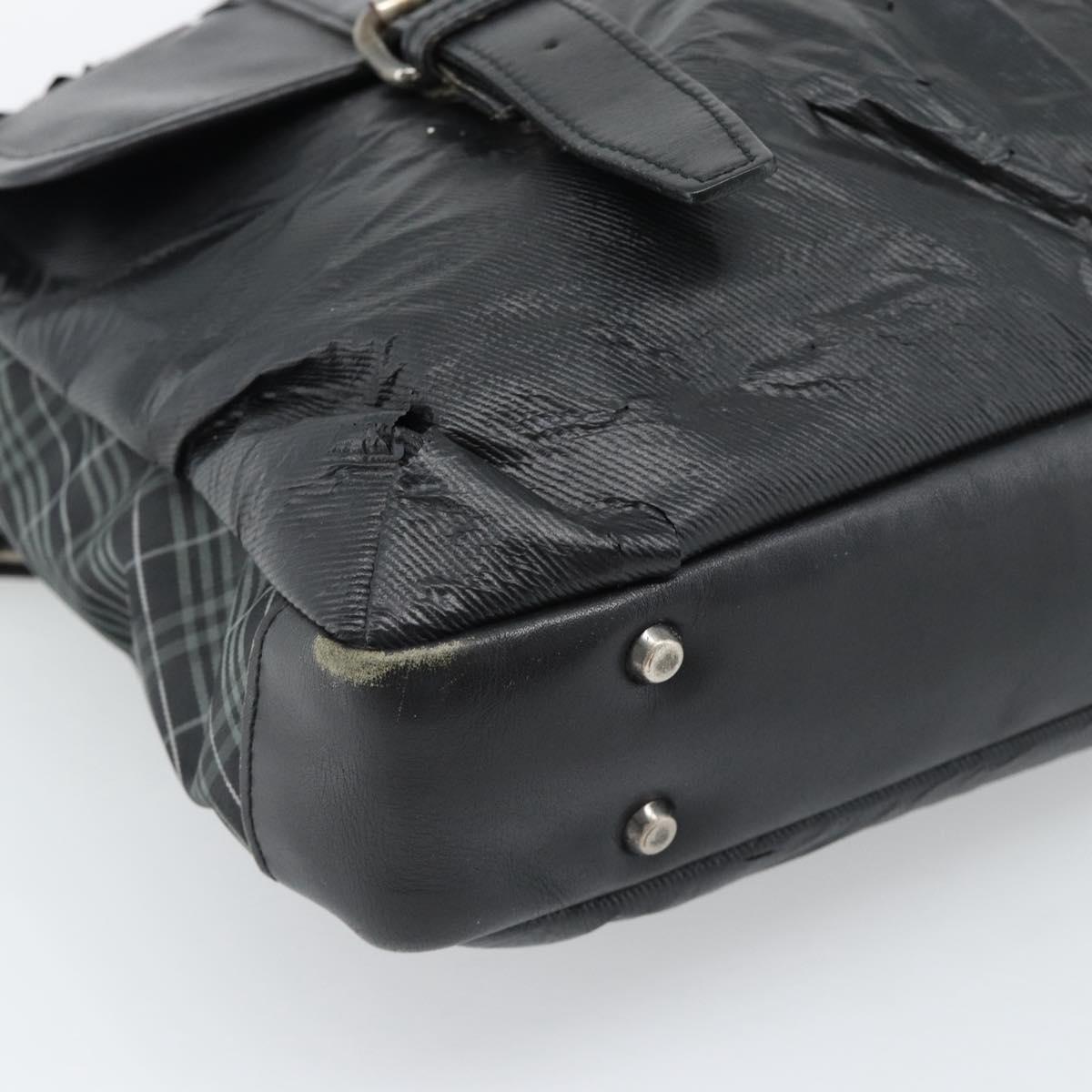 Burberrys Shoulder Bag Leather Black Auth bs11672