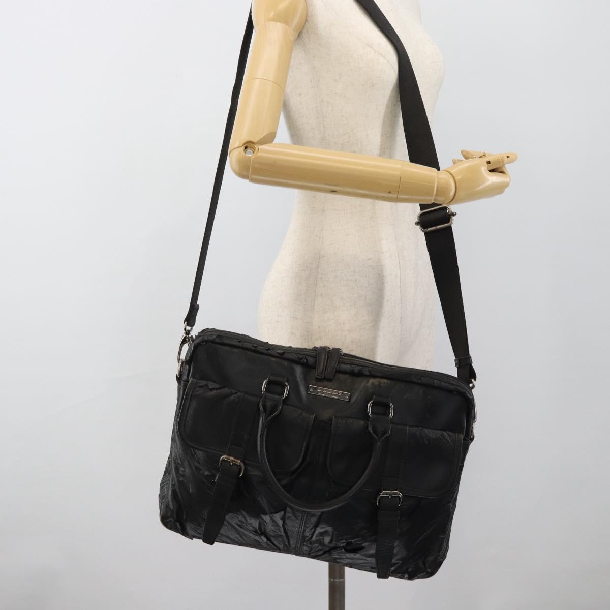 Burberrys Shoulder Bag Leather Black Auth bs11672