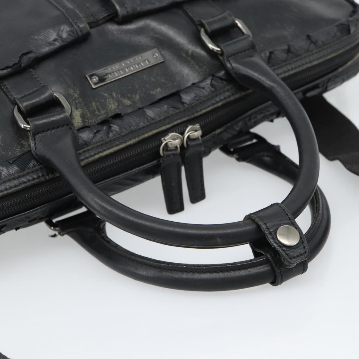 Burberrys Shoulder Bag Leather Black Auth bs11672