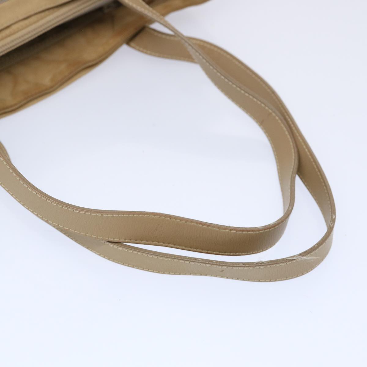 PRADA Tote Bag Nylon Beige Auth bs11689