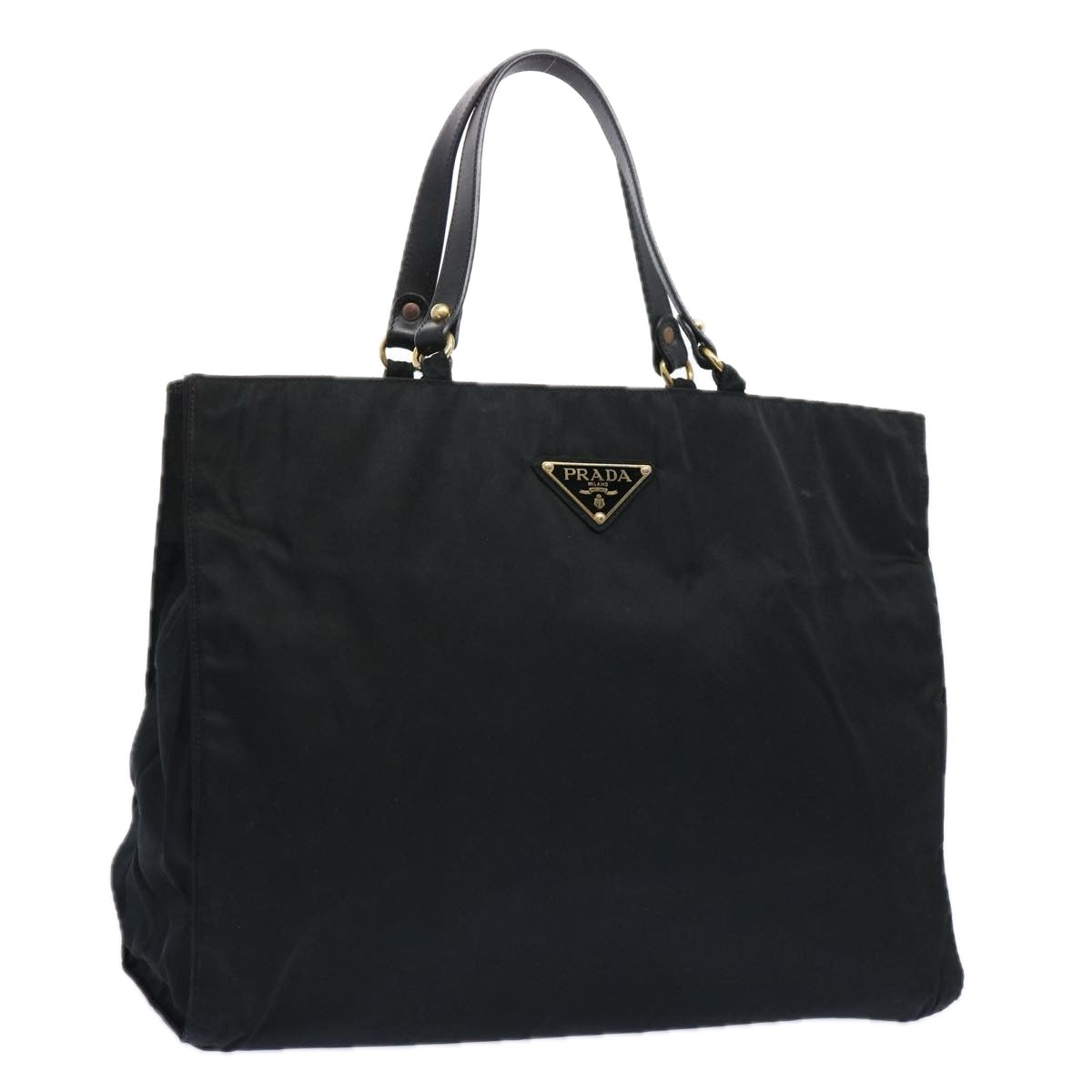 PRADA Tote Bag Nylon Black Auth bs11691