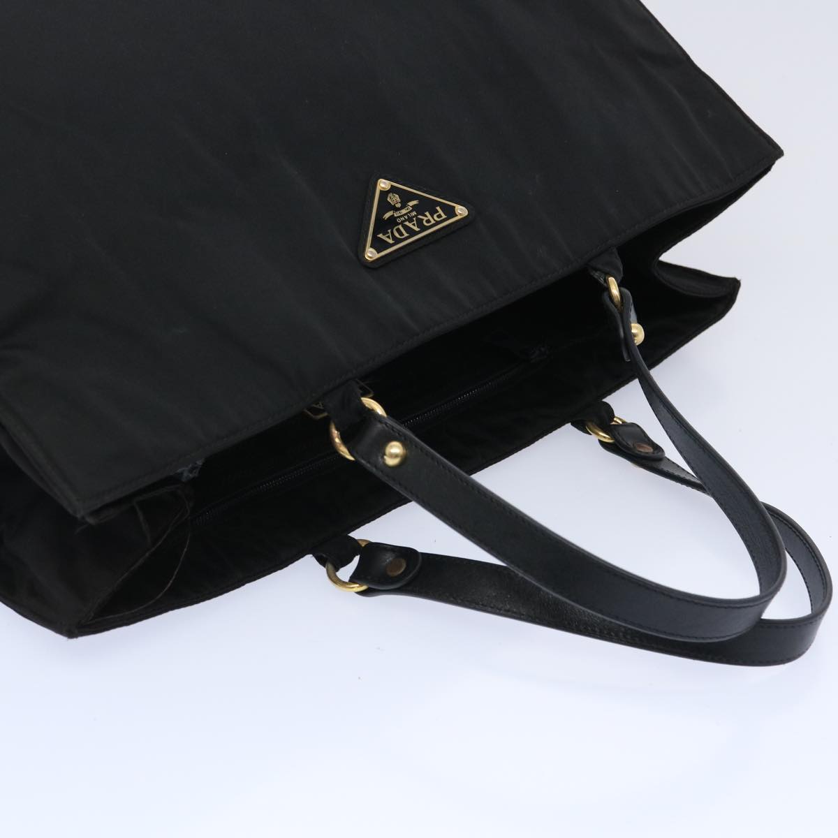 PRADA Tote Bag Nylon Black Auth bs11691
