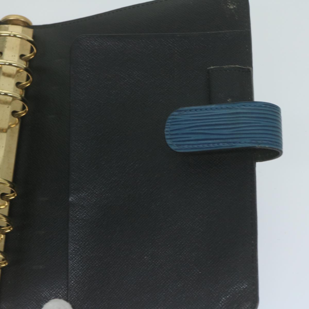 LOUIS VUITTON Epi Agenda MM Day Planner Cover Blue R20055 LV Auth bs11827